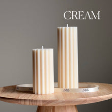 Ribbed Pillar Candle: Amber