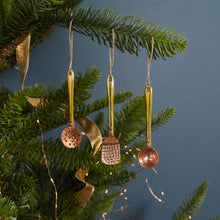 Hammered Copper and Gold Spatula Ornament