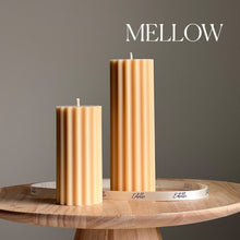 Ribbed Pillar Candle: Amber