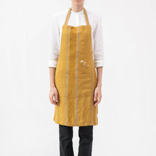 Amber Bronze Stripes Linen Daily Apron