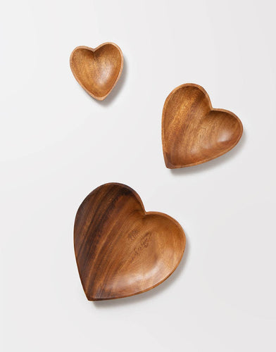 Acacia Wood Heart Trays