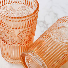 Vintage Textured Rose Gold Tall Glass