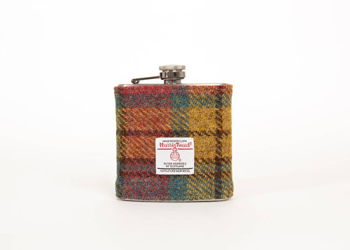 Harris Tweed Hip Flask - Autumn Colours