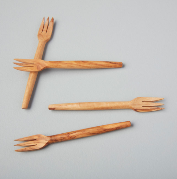 Olive Wood Forks || Set of 4