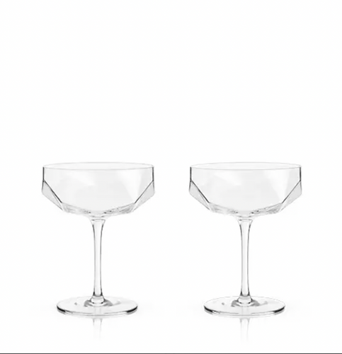 Faceted Crystal Coupe | Set of 2