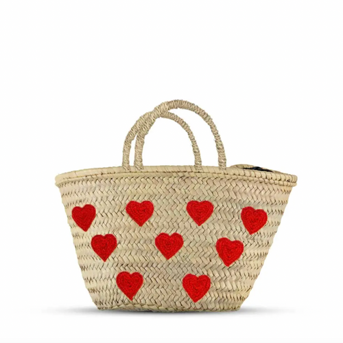 Heart French Market Basket - Straw bag